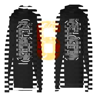 Number 6 6Th Birthday Boy Six Halloween Happy Birthday Long Sleeve T-Shirt | Mazezy