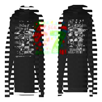 Number 67 Meme Retro Santa 6 7 Holiday Six Seven Christmas Long Sleeve T-Shirt - Monsterry