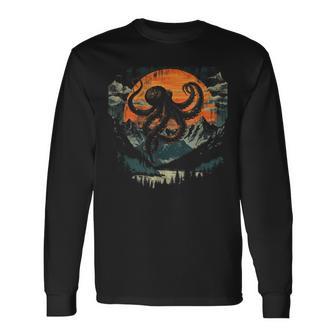 Octopus For MenGraphic Mountain Long Sleeve T-Shirt - Thegiftio UK