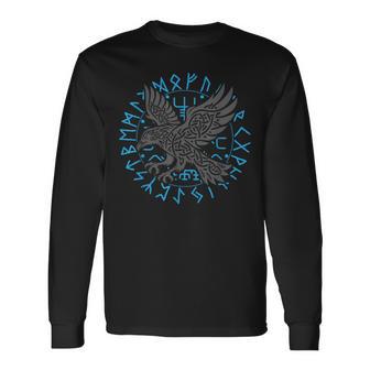 Odin’S Raven & Nordic Compass Long Sleeve T-Shirt - Thegiftio UK