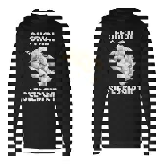 Official Maltese Sleep Cute Dog Lover Pajama Sleepwear Long Sleeve T-Shirt - Thegiftio