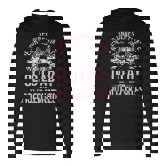 Old Lady On Roller Derby Roller Skating Roller Skate Long Sleeve T-Shirt | Mazezy