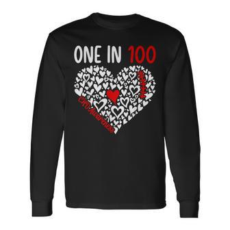 One In 100 Congenital Heart Disease Awareness Chd Awareness Long Sleeve T-Shirt - Thegiftio UK