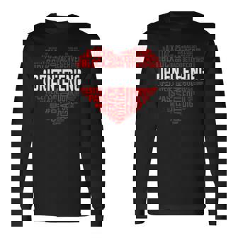 Orienteering Love Orienteer Heart Navigation Sports Sayings Long Sleeve T-Shirt | Mazezy