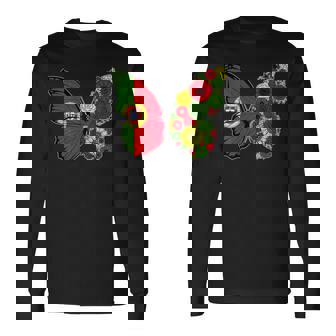 Origen Portugués Bandera Portugal Mariposa Raíces Portuguesa Camiseta de manga larga - Regaloses