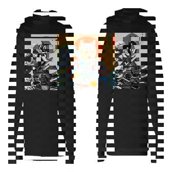 Otaku Black And Tan Shiba Inu Samurai Long Sleeve T-Shirt - Thegiftio