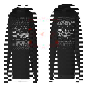 Overstimulated But Festive Opossum Ugly Sweater Christmas Long Sleeve T-Shirt | Seseable CA