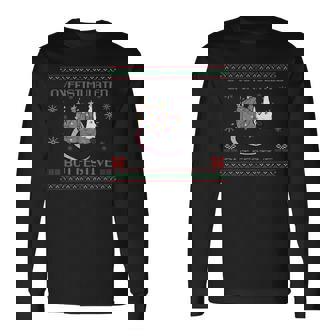 Overstimulated But Festive Possum Christmas Ugly Xmas Pajama Long Sleeve T-Shirt | Mazezy