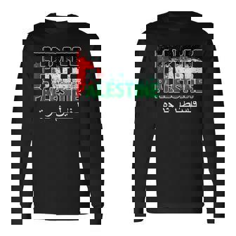 Palestina Libre En Árabe Con Palestina Libre Dentro Bandera Camiseta de manga larga - Regaloses