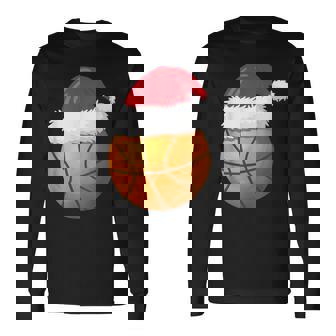 Palla Da Basket Di Natale Divertente Cappello Di Babbo Nataleport Uomo Ragazzo Maglietta a maniche lunghe - Novitaregali