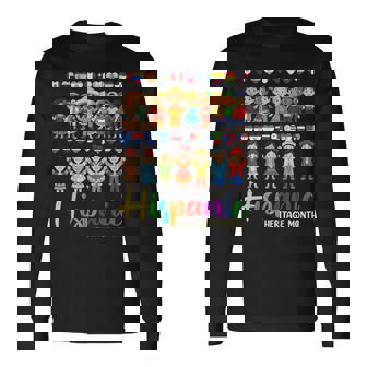 Hispanic Heritage Month Latin Countries Hands Heart Flags Long Sleeve T-Shirt - Monsterry