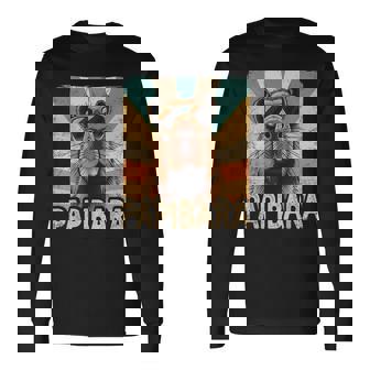 Papibara Divertido Capybara Mejor Papá Día Del Padre Capybara Camiseta de manga larga - Regaloses