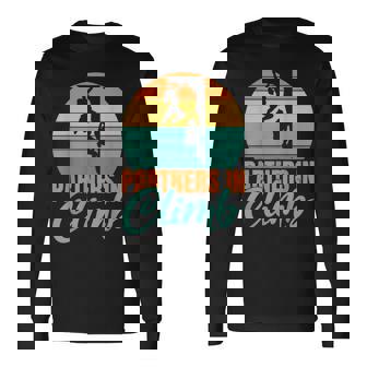 Partners In Climb Couple Relationship Tree Rock Climber Long Sleeve T-Shirt | Mazezy