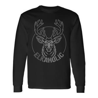 Party Elk And Deer Elkaholic Long Sleeve T-Shirt - Thegiftio UK