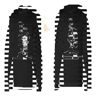 Party Like A Patriot Usa America Hilarious Apparel President Abe Abraham Lincoln's Birthday Small Black Long Sleeve T-Shirt - Thegiftio