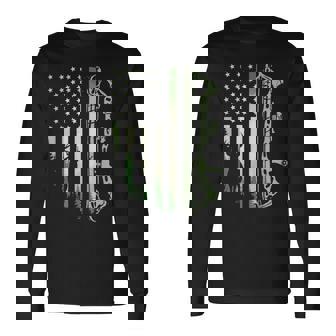 Patriotic Bowhunting Usa Flag Bow Archery Deer Hunting Wild Long Sleeve T-Shirt | Mazezy