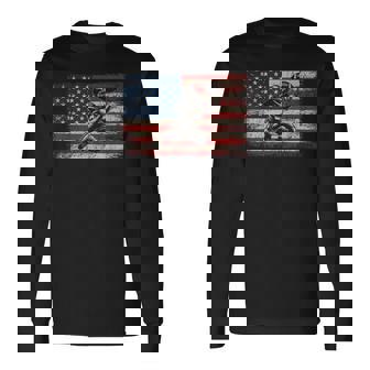 Patriotic Football US Flag Football American Football Long Sleeve T-Shirt | Mazezy