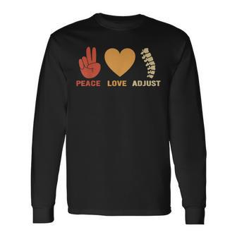 Peace Love Adjust Chiropractor Chiropractic Long Sleeve T-Shirt - Thegiftio