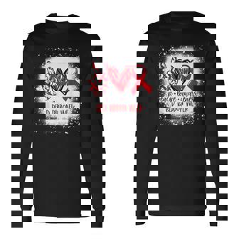 Peace Love Awareness Red Ribbon Week Drug Free Anti-Drug Long Sleeve T-Shirt - Monsterry