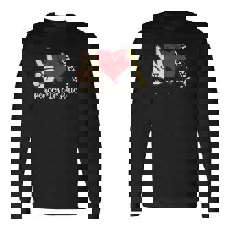 Peace Love Flute Long Sleeve T-Shirt | Mazezy