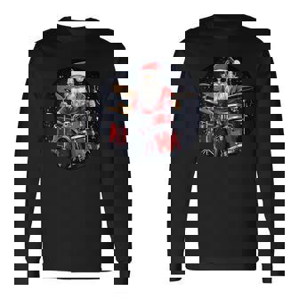 Père Noël Batteur Pour Groupe De Rock Et Amateurs De Batterie T-shirt à manches longues - Cadeauxyz