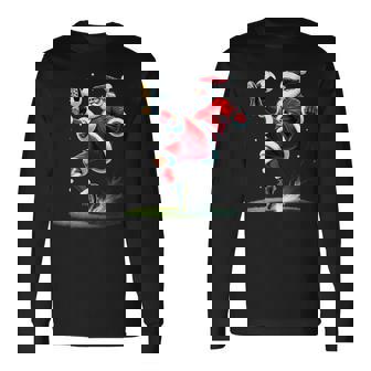 Père Noël Joueur De Football Thèmeportif De Noël T-shirt à manches longues - Cadeauxyz