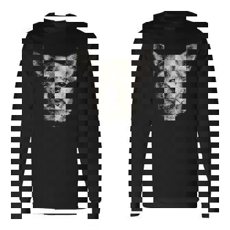 Perro Fumando Cigarrillo Divertido Chihuahua Meme Camiseta de manga larga - Regaloses