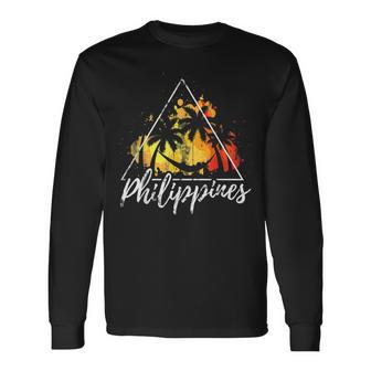 Philippines Deacances Rétro T-shirt à manches longues - Cadeauxyz