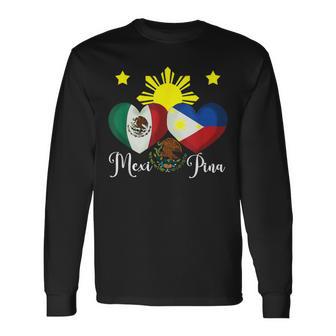 Philippines Mexico Filipino Filipina Mexipina Mexican Flag Long Sleeve T-Shirt - Monsterry