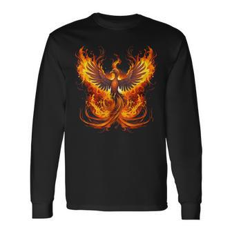 Phoenix Rising Rejuvenation Phoenix Reborn Fire Phoenix Bird Long Sleeve T-Shirt - Thegiftio UK