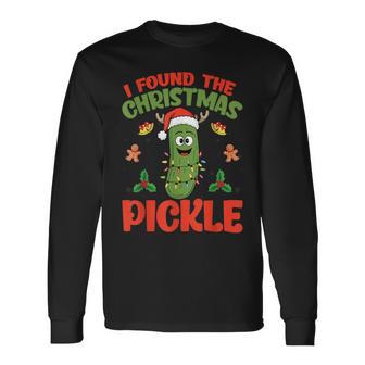 Pickle Santa Hat Xmas Lights I Found The Christmas Pickle Long Sleeve T-Shirt - Thegiftio UK