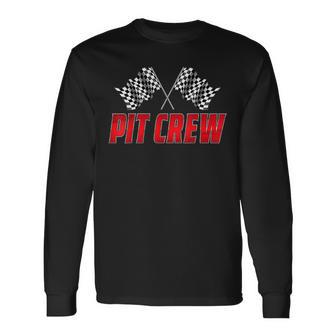 Pit Crew Birthday Family Matching Race Car Racing Party Long Sleeve T-Shirt | Seseable CA