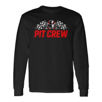 Pit Crew Birthday Party For Family Matching Race Car Racing Long Sleeve T-Shirt - Thegiftio UK