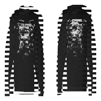 Pitbull Illustration Pit Bull Long Sleeve T-Shirt | Seseable FR