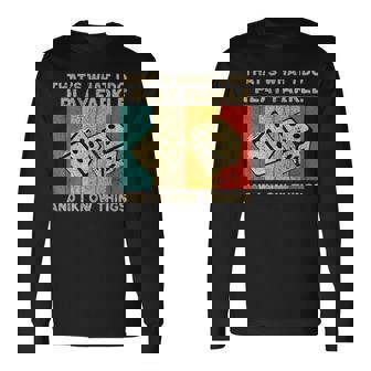 I Play Farkle And I Know Things Vintage Farkle Long Sleeve T-Shirt - Thegiftio