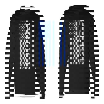 Police Officer Usa American Flag Long Sleeve T-Shirt | Mazezy
