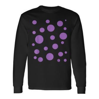 Polka Dot Purple Bubble Dalmatian Simple Abstract Long Sleeve T-Shirt - Thegiftio UK