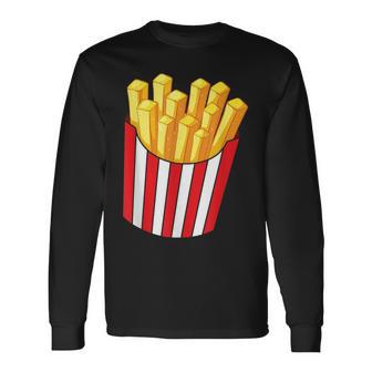 Pommes Frites Pommes Liebhaber Fast Food Fritte Rot Weiß Langarmshirts - Geschenkecke