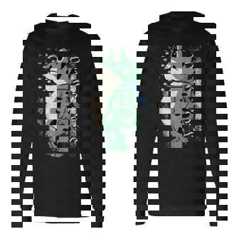 Portland Frog Protest Patriotic America Flag Vintage Long Sleeve T-Shirt - Thegiftio