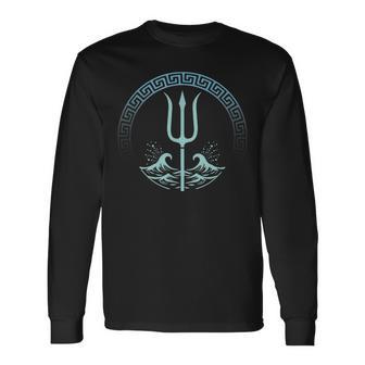 Poseidon Greek God Symbol Long Sleeve T-Shirt - Thegiftio UK