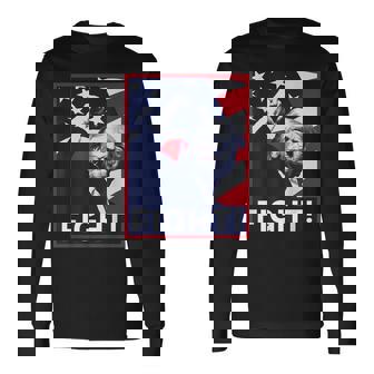 Póster De La Bandera De Estados Unidos De Trump Fight Fist Pump 2024 Camiseta de manga larga - Regaloses