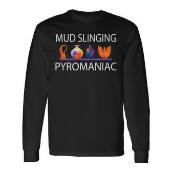 Pottery Pyromaniac Mud Slinging Ceramics Long Sleeve T-Shirt - Thegiftio UK