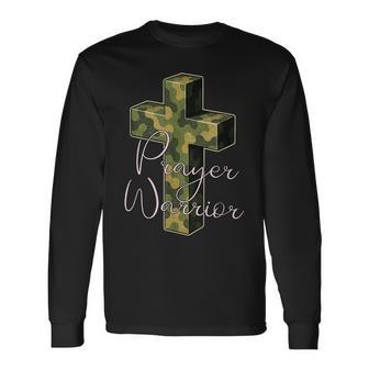 Prayer Warrior Cross Crucifix Pray Pink Camo Long Sleeve T-Shirt - Monsterry