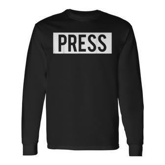 Press Journalist Palestine Press Palestinian Press Long Sleeve T-Shirt | Mazezy