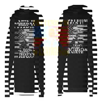 Pretend I'm George Washington Vintage Halloween Costume Long Sleeve T-Shirt | Mazezy