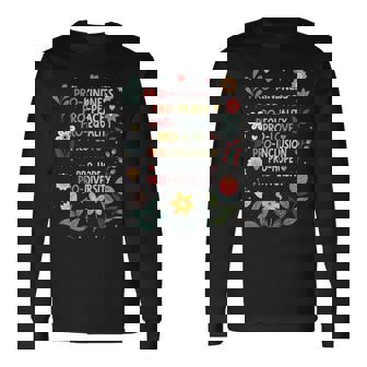 Pro Kindness Peace Equality Love Inclusion Hope Diversity Long Sleeve T-Shirt - Monsterry