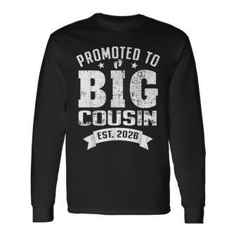 Promoted To Big Cousin 2026 Cool Cousin Baby Announcement Long Sleeve T-Shirt | Seseable CA