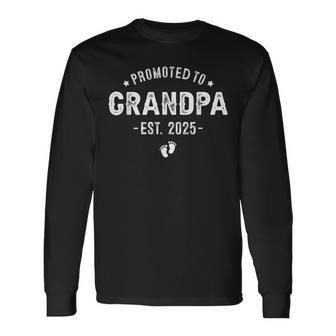 Promoted To Grandpa 2025 Soon To Be First Time Grandfather Long Sleeve T-Shirt - Thegiftio UK