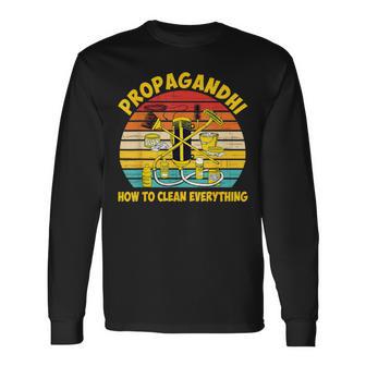 Propagandhi Co How To Clean Everything -Adults Black Small Long Sleeve T-Shirt - Thegiftio UK