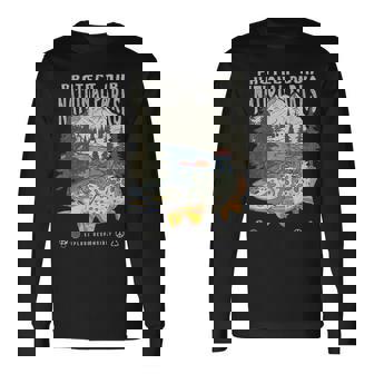 Protect National Parks Retro Fishing Nature Lover Mountain Long Sleeve T-Shirt - Thegiftio